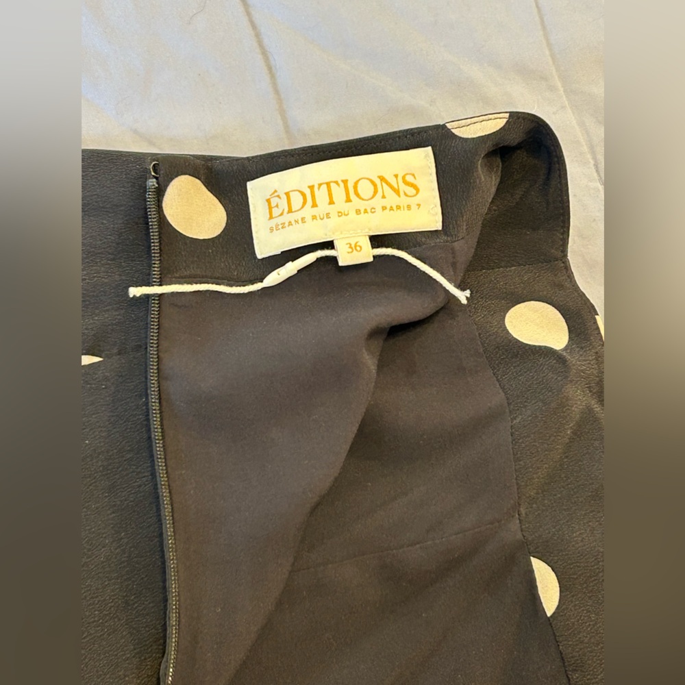 NWOT Sézane Editions SZ 4 Soelle Black and White Polka Dot Silk Maxi Skirt RARE! - Picture 7 of 12